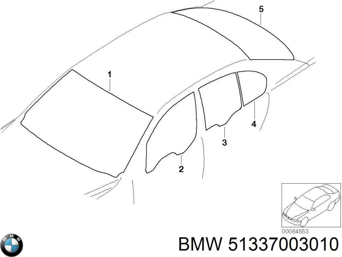 Скло передньої правої двері BMW 51337003010 ціна, від 36.38 USD
