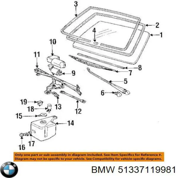 51337119981 BMW Молдинг опускного скла дверей передньої, лівої