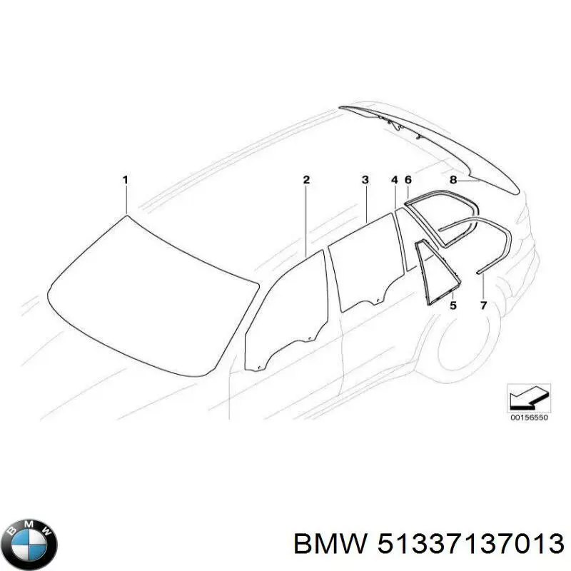 Скло передніх дверей, лівих на BMW X5 (E70)