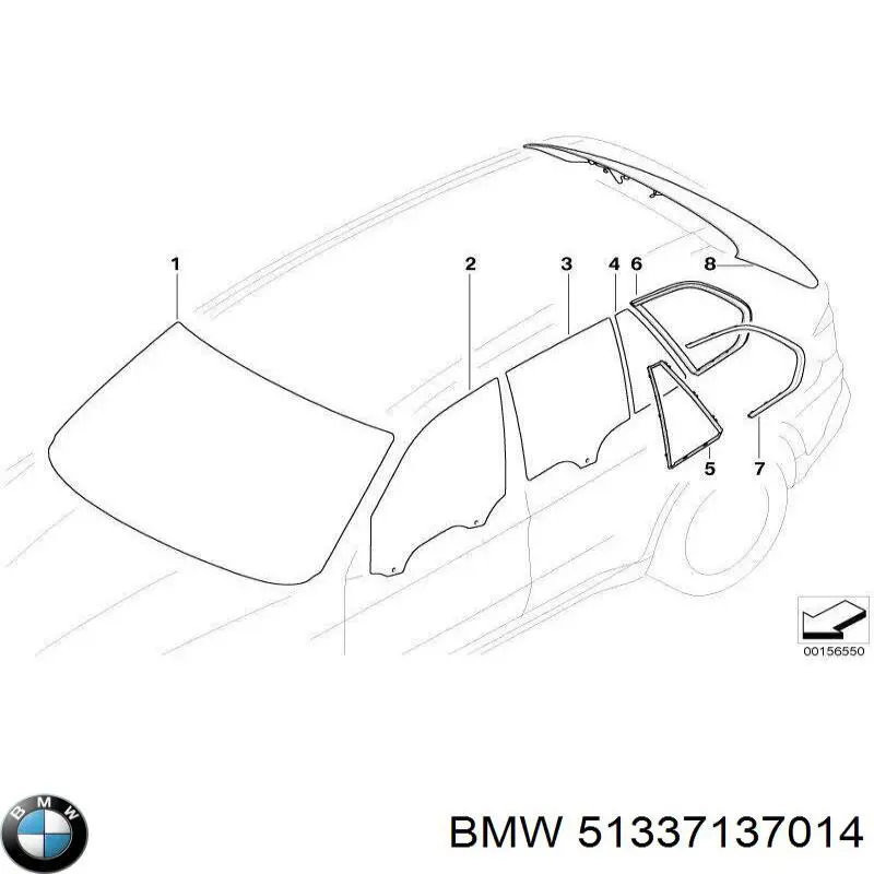 Скло передніх дверей, правих на BMW X5 (E70)