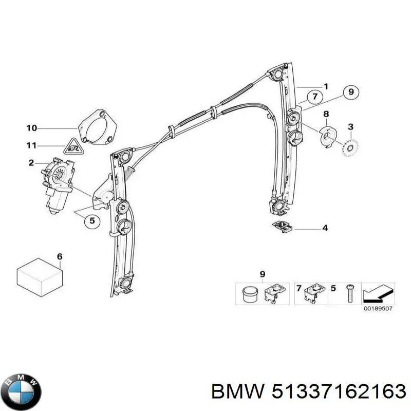 51337162163 BMW Підйомник механічний вітрового скла