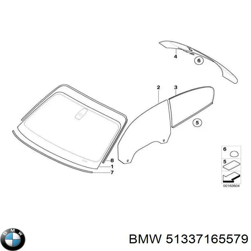 51337165579 BMW Скло передніх дверей, лівою