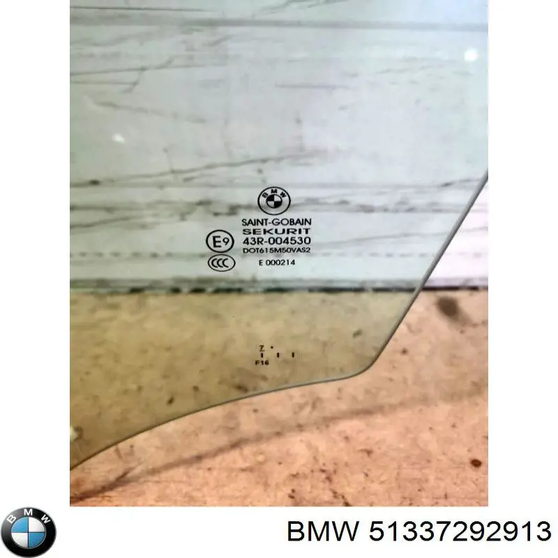 51337292913 BMW Скло передніх дверей, лівою