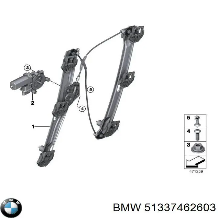 51337462603 BMW Підйомник механічний вітрового скла