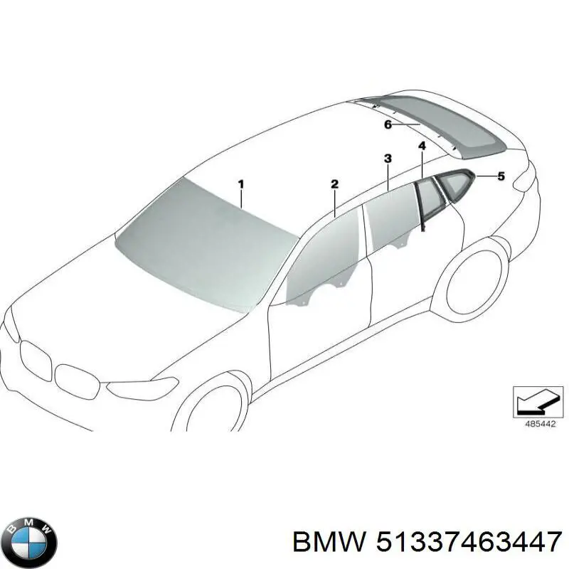 51337463447 BMW Скло передніх дверей, лівою