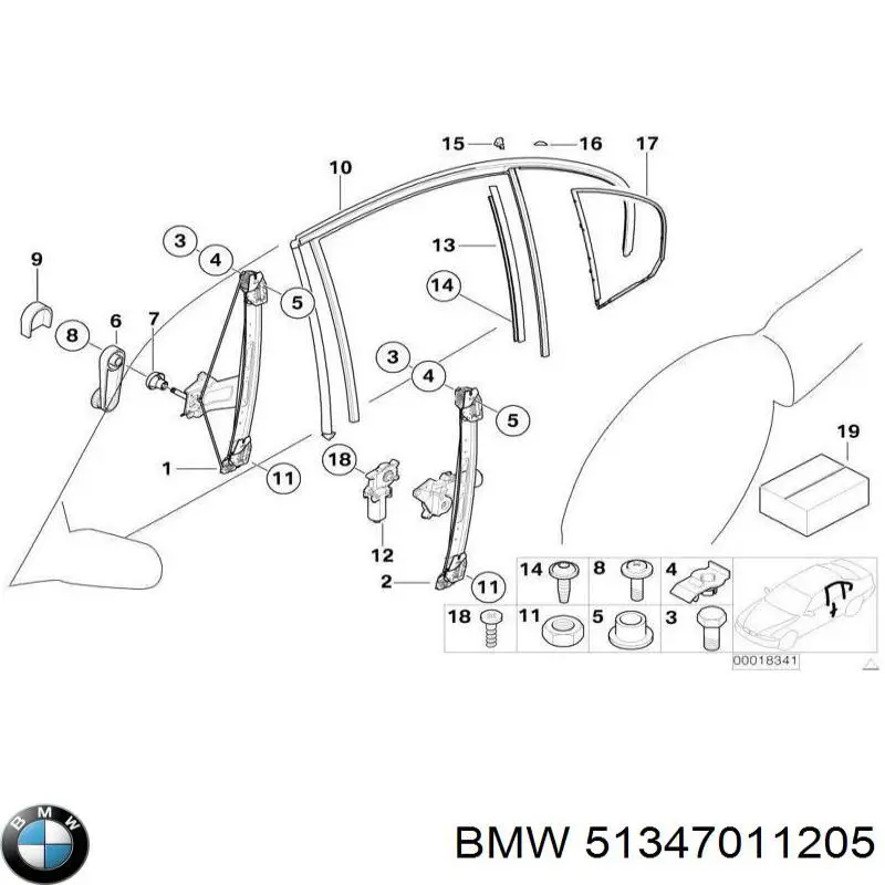Склопідйомник задніх лівих дверей BMW 7011205 ціна, від 12.67 USD