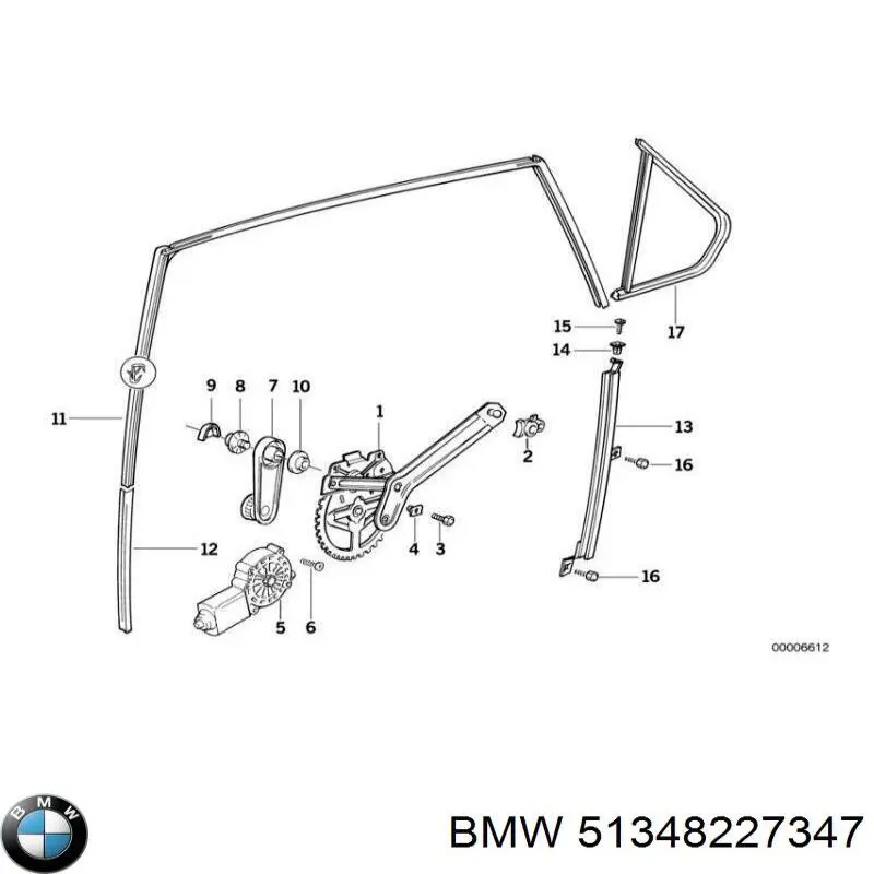 Механізм стеклопод'емника двері задньої, лівої BMW 51348119771 ціна, від 12.67 USD