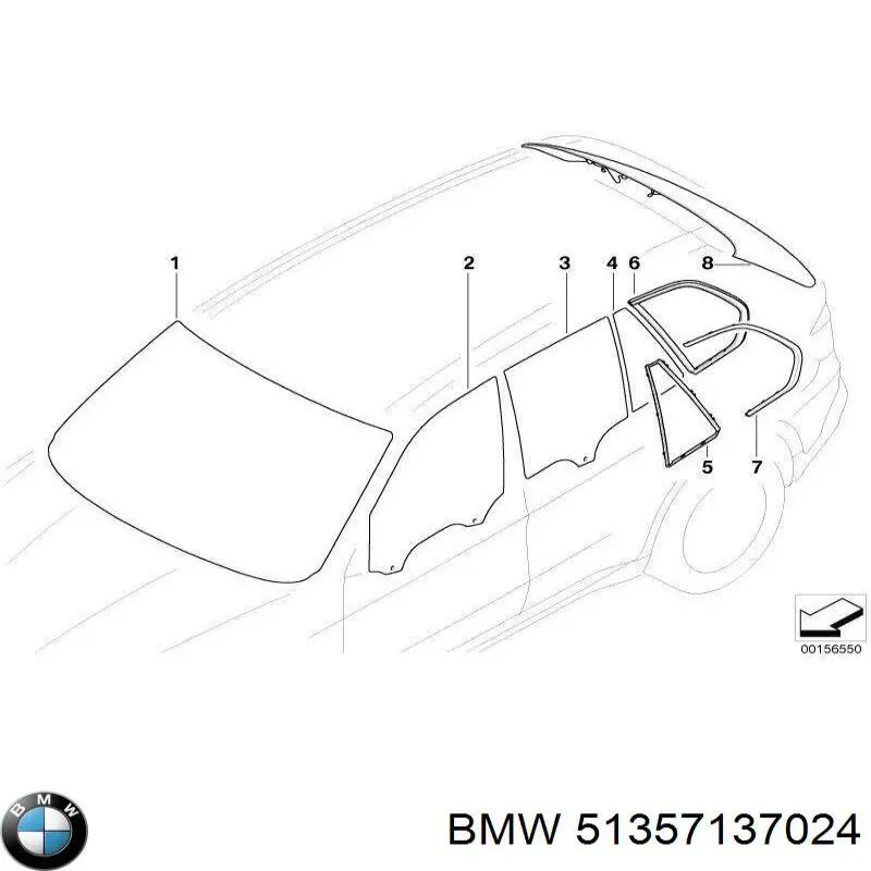 Вікно задніх дверей на BMW X5 (E70)