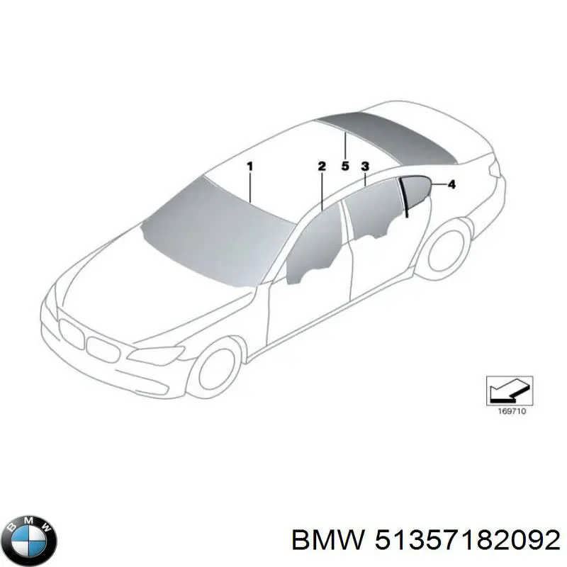 Вікно задніх дверей на BMW 7 (F01, F02, F03, F04)