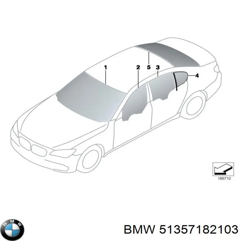 Скло задньої двері лівої BMW 51357182103 ціна, від 510.28 USD