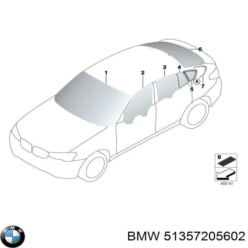 51357205602 BMW Задня кватирка права