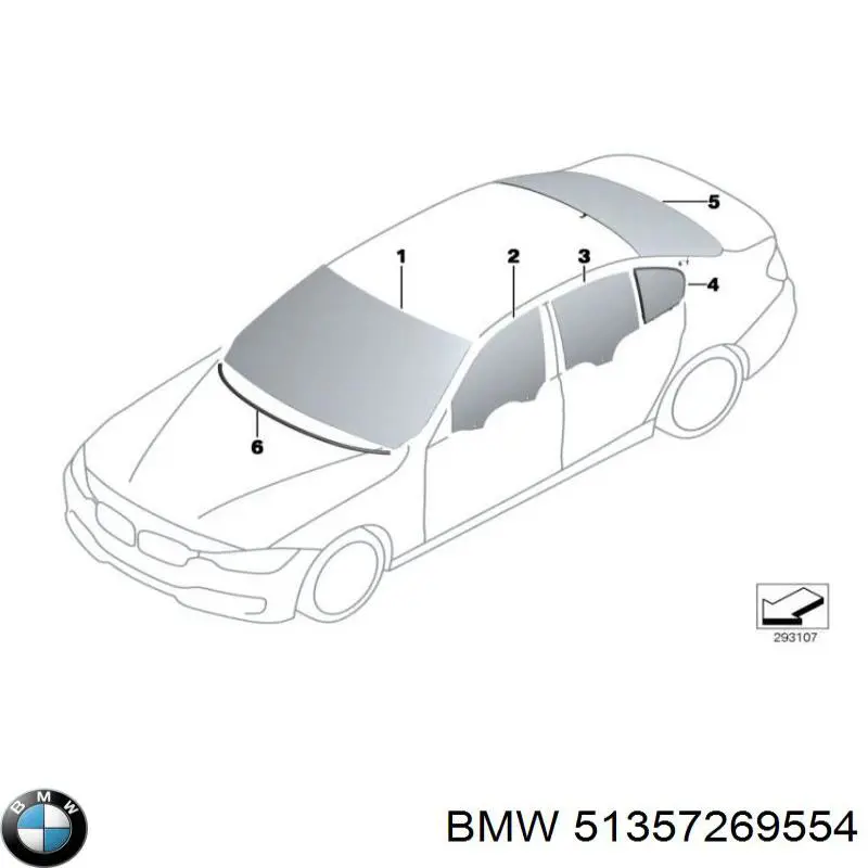 51357269554 BMW Скло кутове дверей задніх