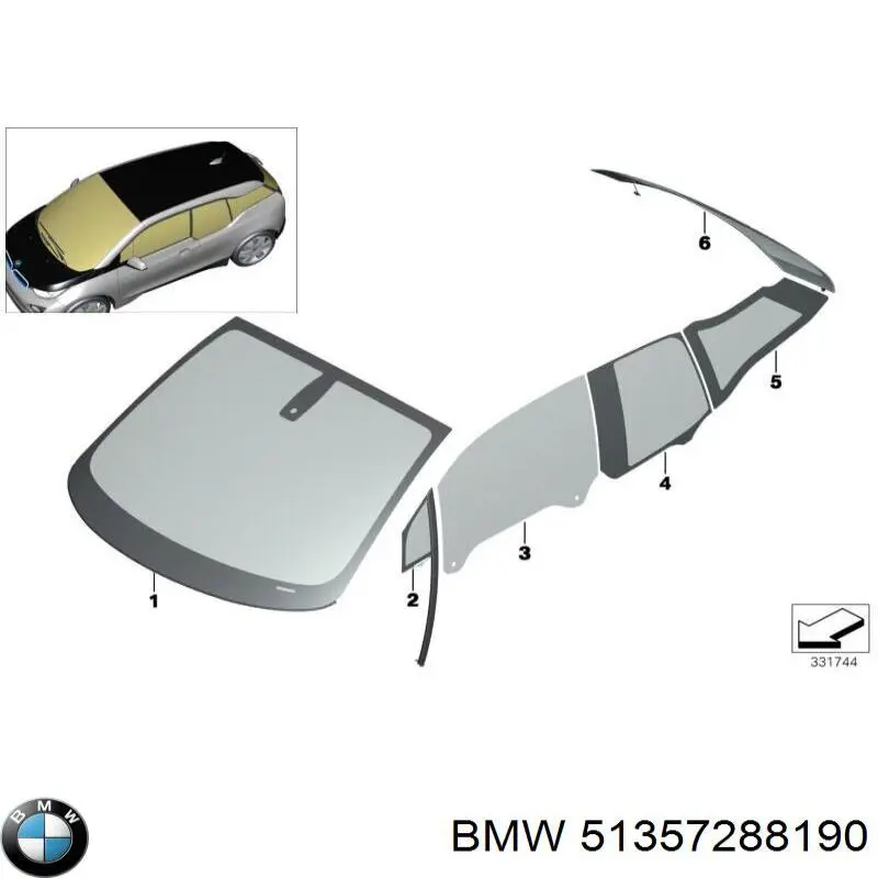 Скло багажного відсіку, праве BMW 51357288190 ціна, від 36.30 USD