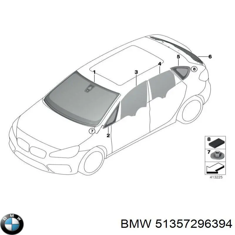 51357296394 BMW Вікно задніх дверей