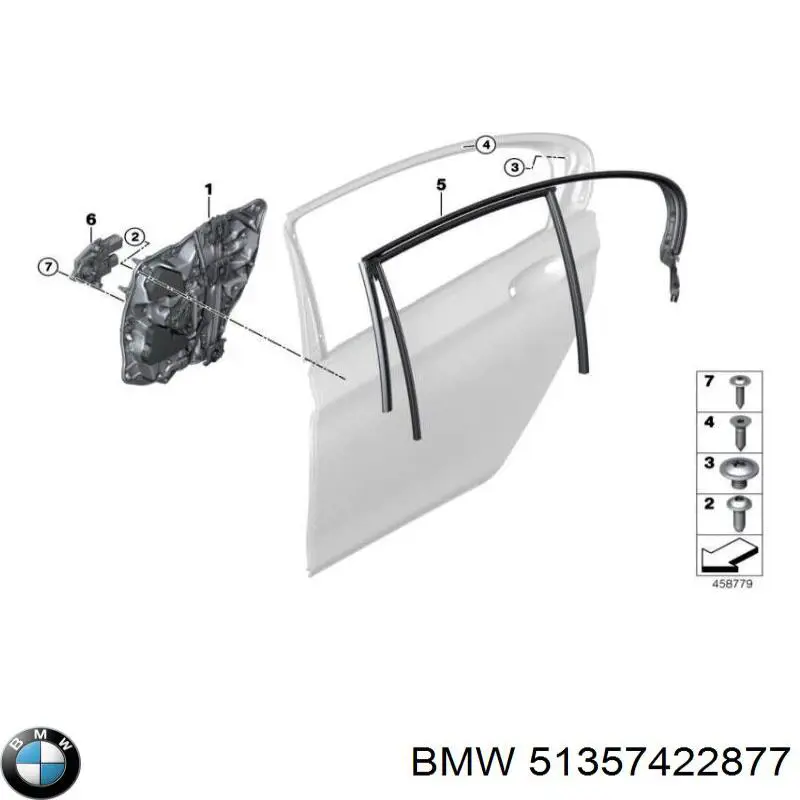 51357422877 BMW Механізм стеклопод'емника двері задньої, лівої