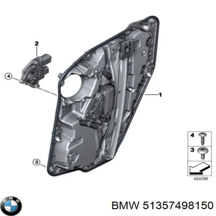 51357498150 BMW Склопідйомник задніх правих дверей