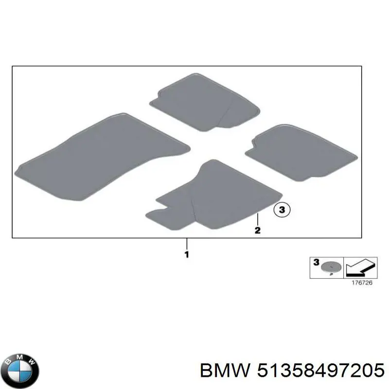 Купити 51358497205 BMW Скло та ущільнювачі скла вітрового правого/лівого