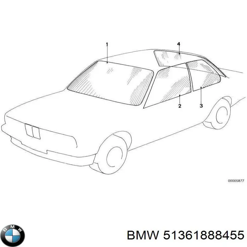 Скло задньої двері лівої BMW 51361888455 ціна, від 12.67 USD