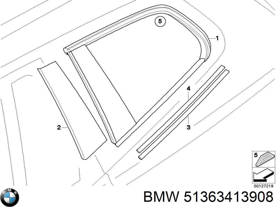  Скло багажного відсіку, праве BMW X3 