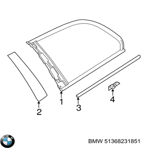 Купити 51368231851 BMW Скло багажного відсіку, ліве