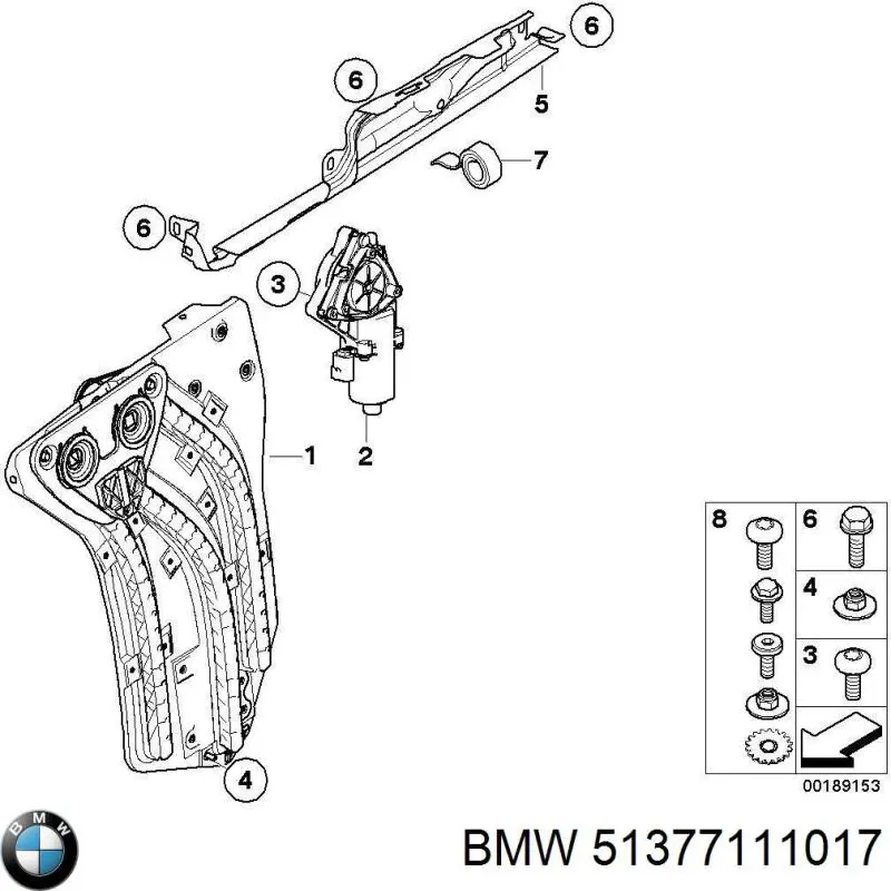 51377111017 BMW Склопідйомник задніх лівих дверей
