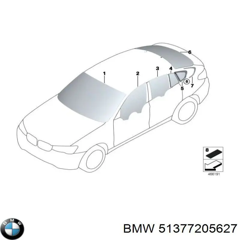 Скло багажника, ліве BMW 51377205627 ціна, від 30.40 USD