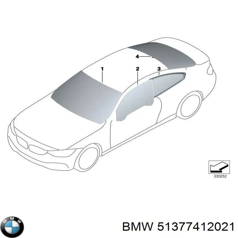 51377412021 BMW Скло багажного відсіку, ліве