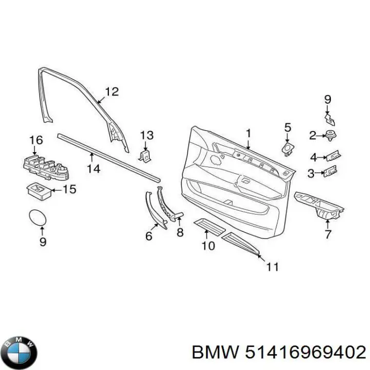 Ручка правих передніх дверей Autotechteile 7015121 ціна, від 19.25 USD