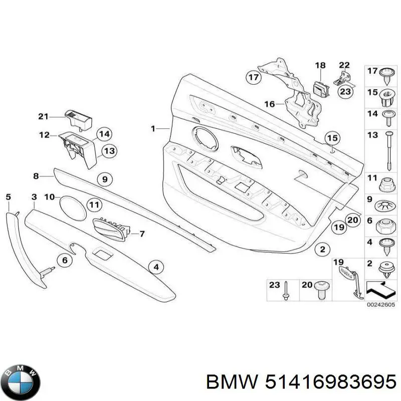 Ручка передньої двері зовнішня BMW 51416983695 ціна, від 99.59 USD