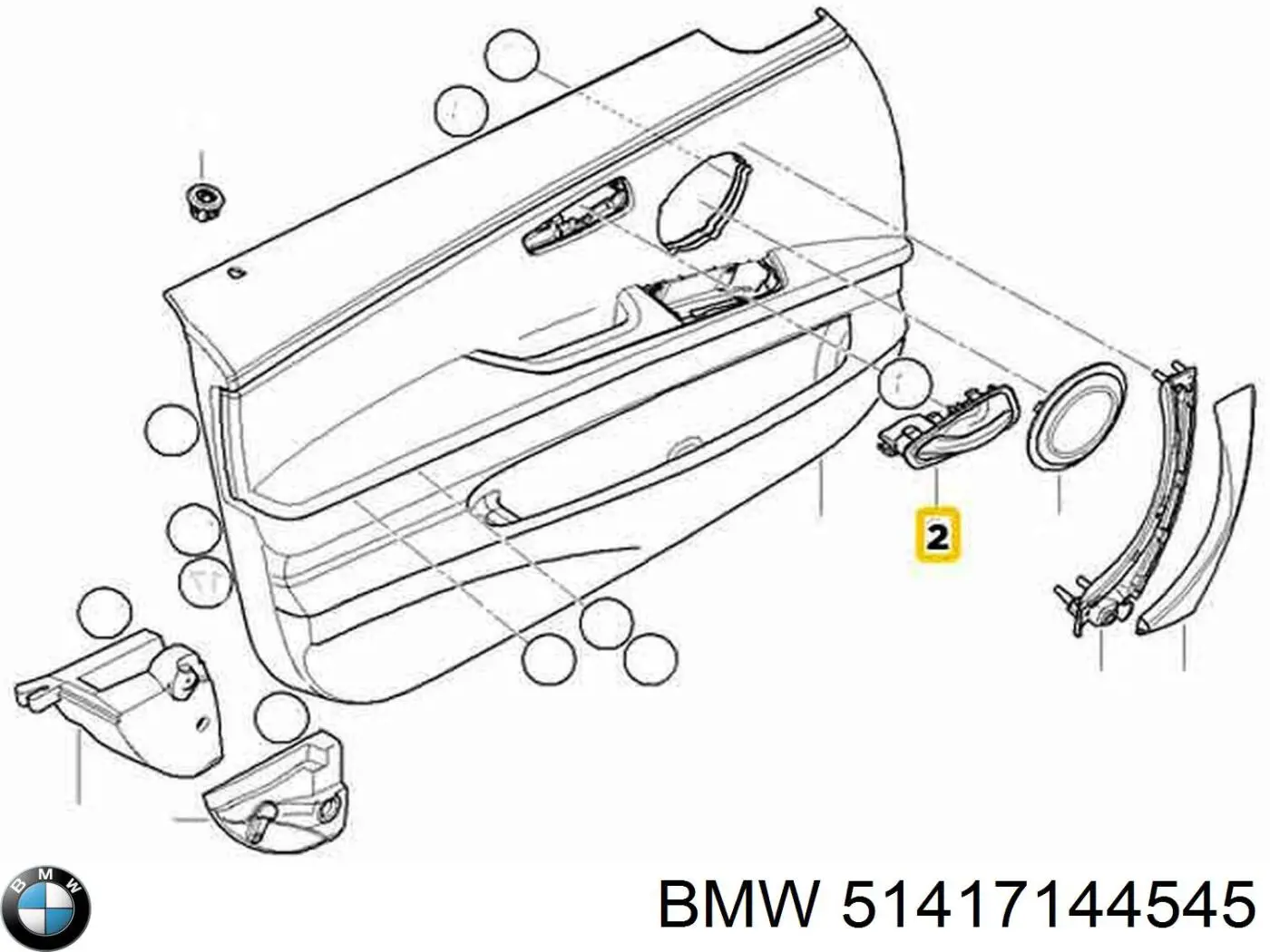 Ручка двері в зборі BMW 51417144545 ціна, від 13.84 USD