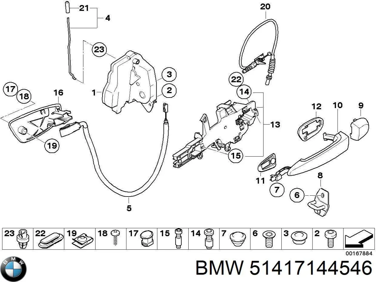 Ручка двері правою зовнішня перед/зад BMW 51417144546 ціна, від 28.17 USD