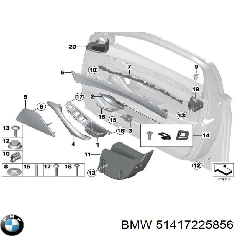 Ручка передньої двері зовнішня права BMW 51417225856 ціна, від 3.00 USD