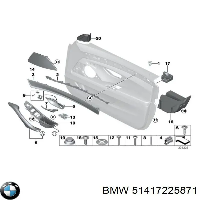 51417225871 BMW Ручка передніх дверей, зовнішня