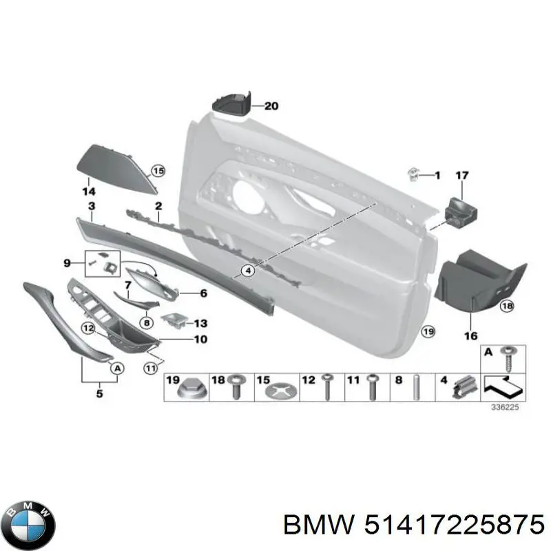 Ручка підлокітника передніх дверей внутрішня, ліва на BMW 5 (F10)