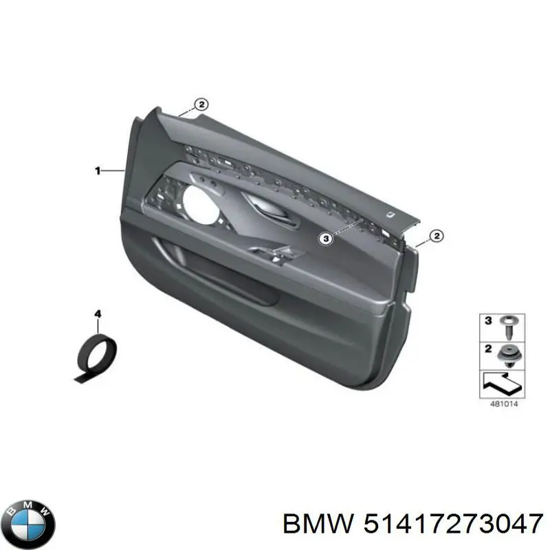51417273047 BMW Обшивка дверей передніх лівих