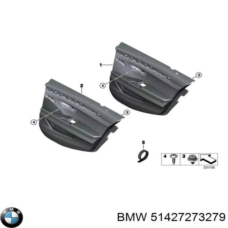51427273279 BMW Термошумоізоляція задніх дверей