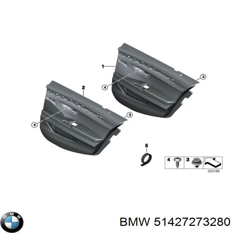 51427273280 BMW Карта дверей правих задніх