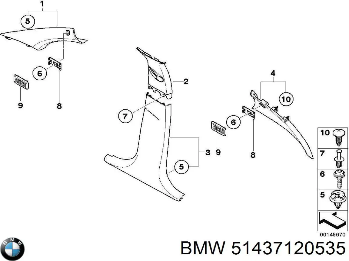 51437120535 BMW Автомобільне скло