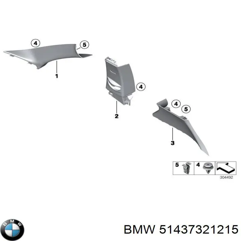 Кронштейн/хомут глушника, задній 51437321215 BMW