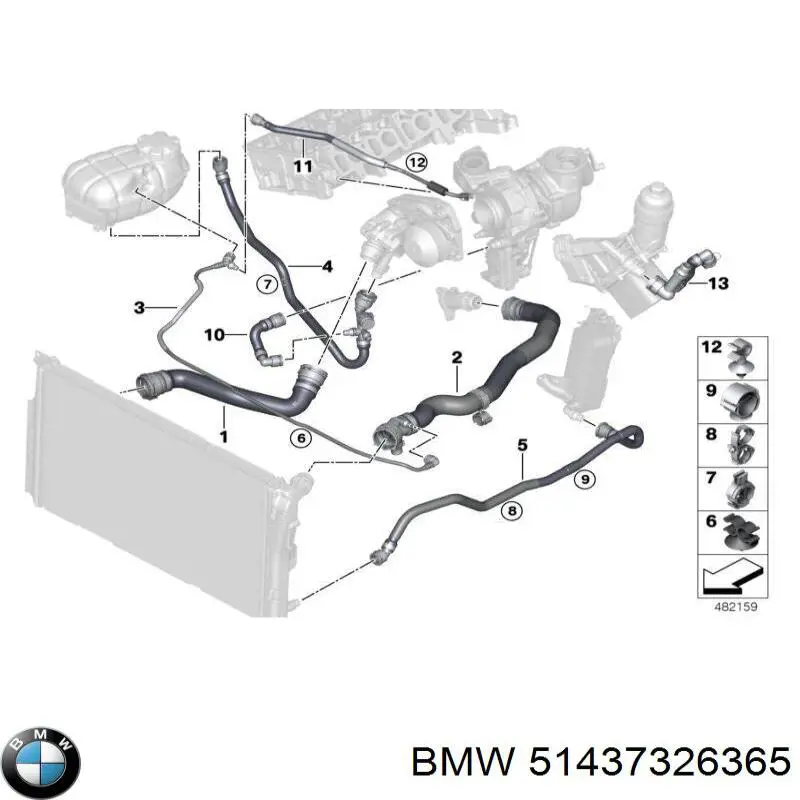 Кронштейн ручки відкривання капота 51437326365 BMW