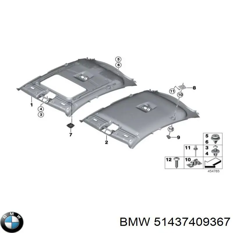 Облицювання стелі BMW 51437409367 ціна, від 302.79 USD