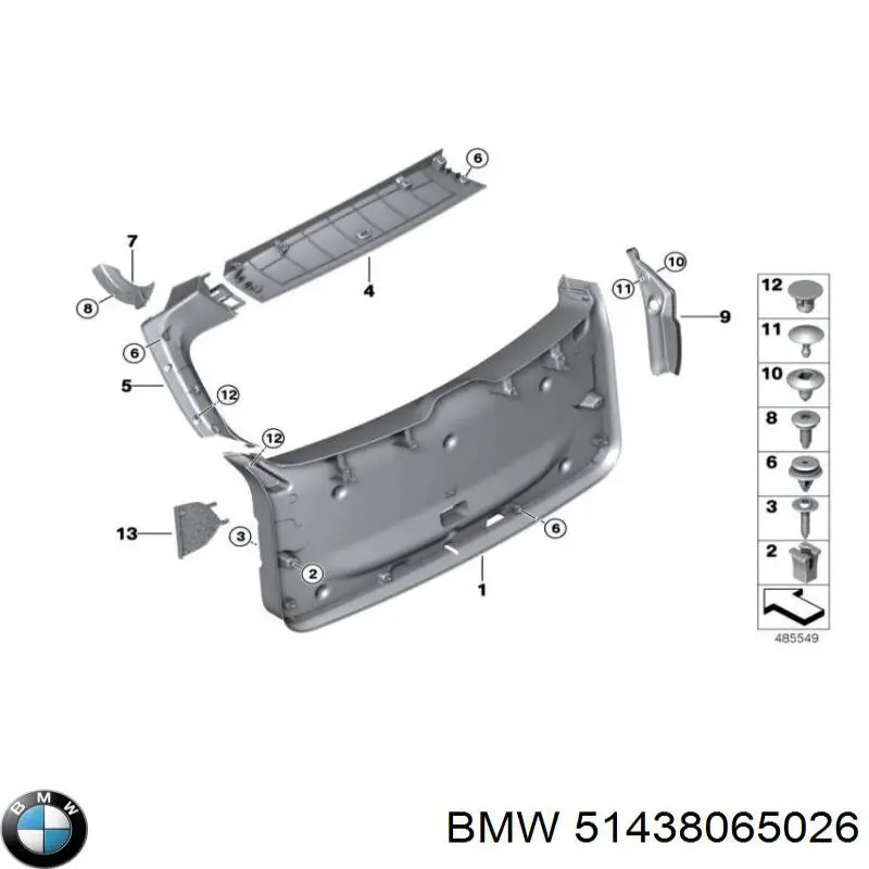 Обшивка стійки кузова внутрішня, середня права BMW 51438065026 ціна, від 12.67 USD