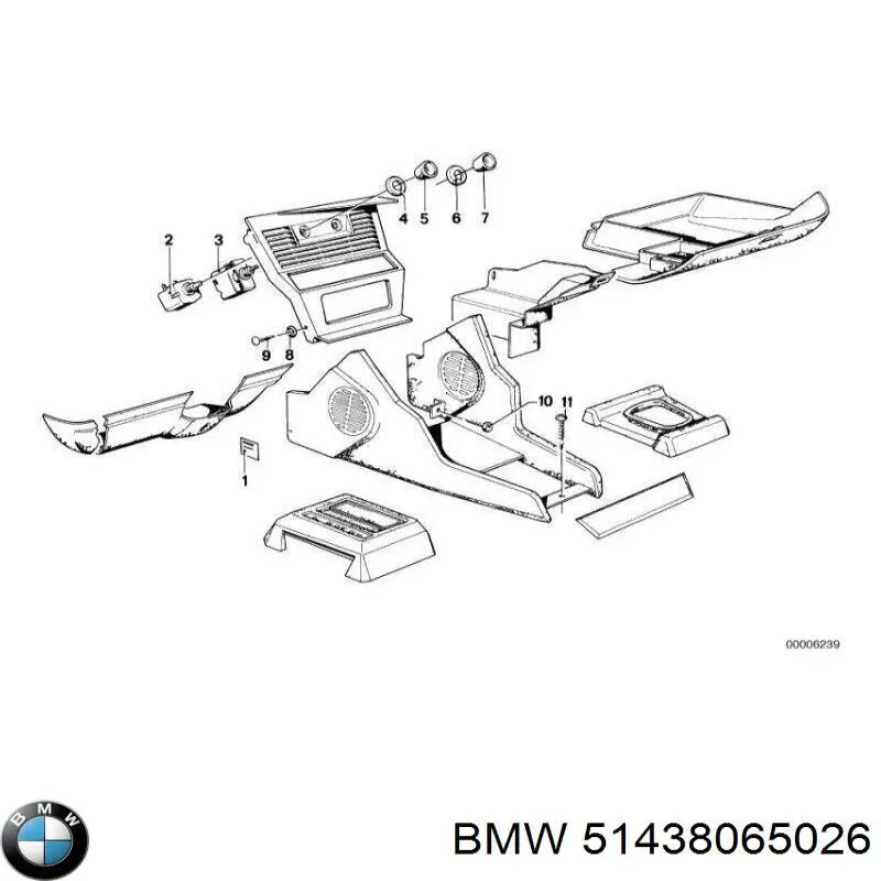 Купити 51438065026 BMW Обшивка стійки кузова внутрішня, середня права