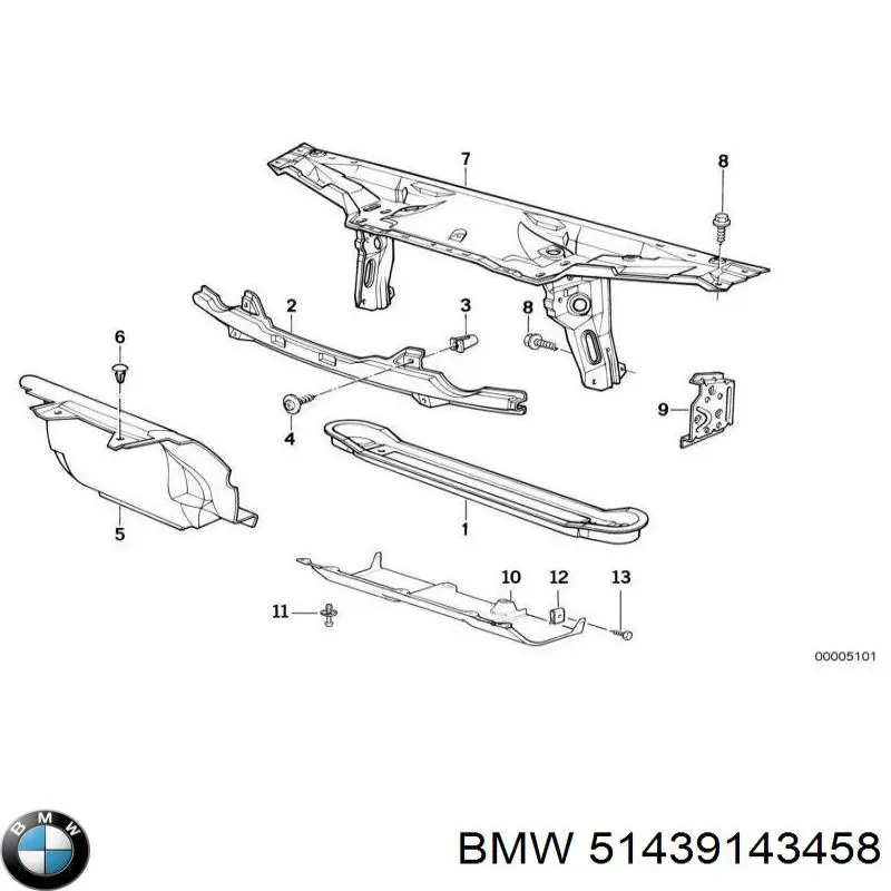 Купити 51439143458 BMW Кронштейн ручки відкривання капота