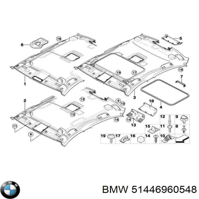 Облицювання стелі BMW 51446960548 ціна, від 50.66 USD