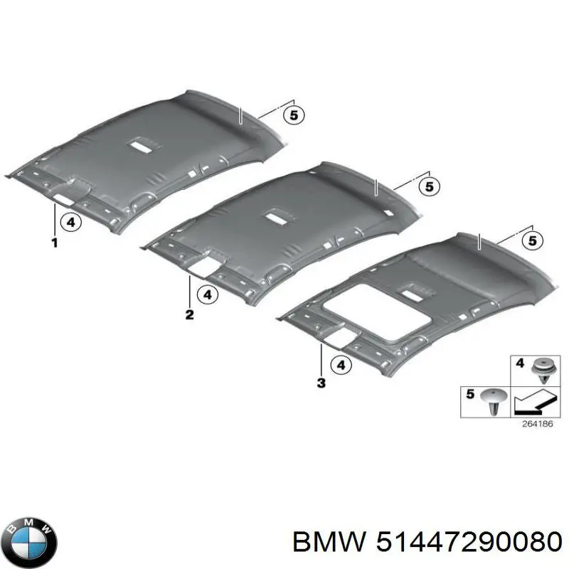 Обшивка даху BMW 51447290080 ціна, від 228.00 USD