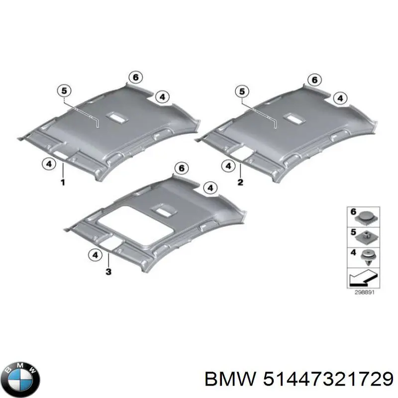 Обшивка даху BMW 51447321729 ціна, від 73.14 USD