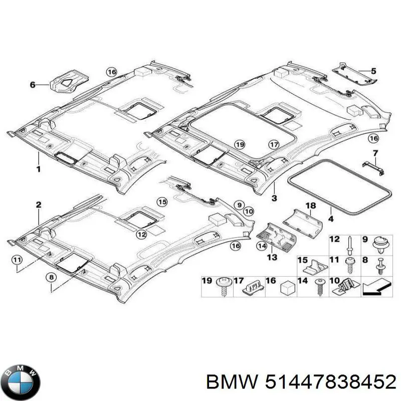 Обшивка даху BMW 51447838452 ціна, від 1797.09 USD
