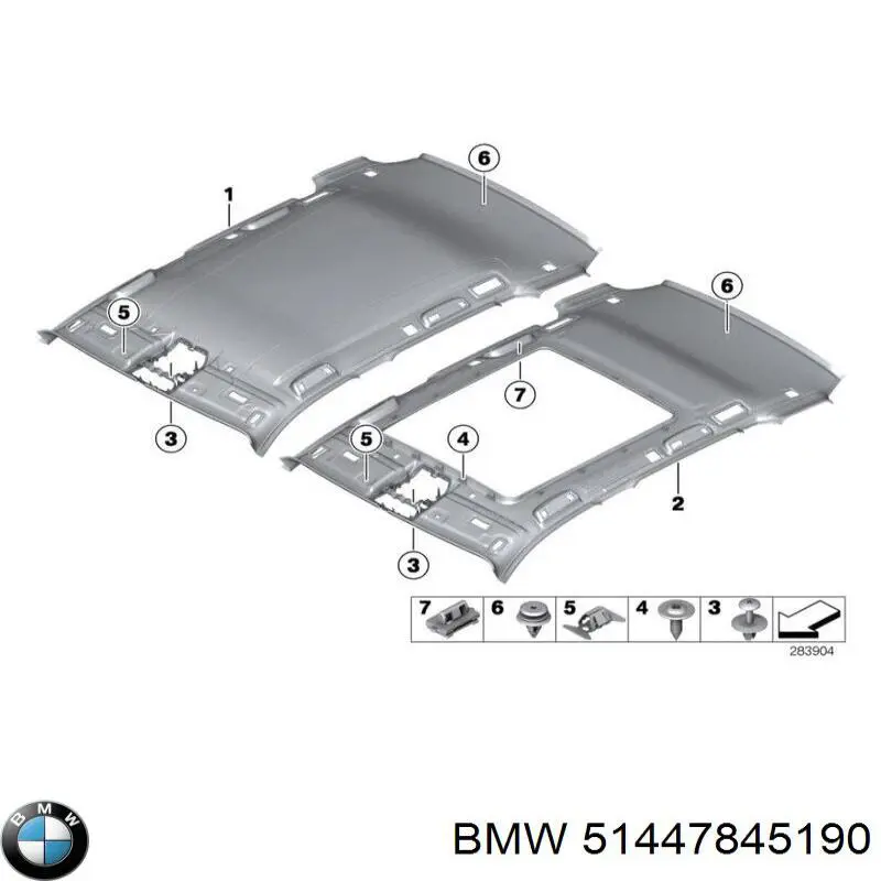 Обшивка даху BMW 51447845190 ціна, від 240.72 USD