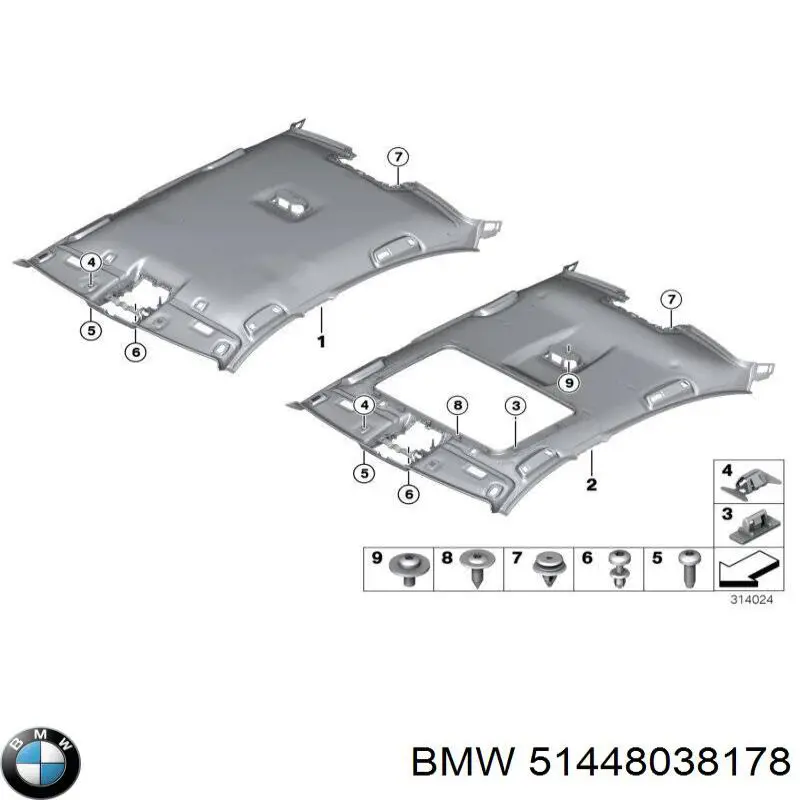 Обшивка даху BMW 51448038178 ціна, від 1285.45 USD